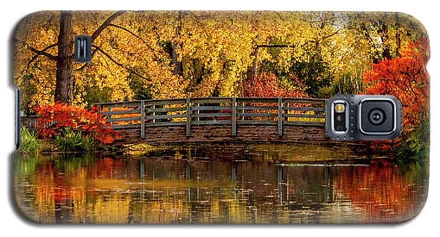 Hudson Gardens Galaxy S5 Case featuring the photograph Autumn Color by the Pond by Teri Virbickis