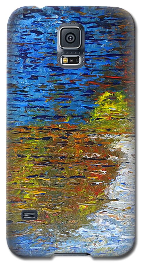 Autumn Reflection Galaxy S5 Case featuring the painting Autumn Reflection by Jacqueline Athmann