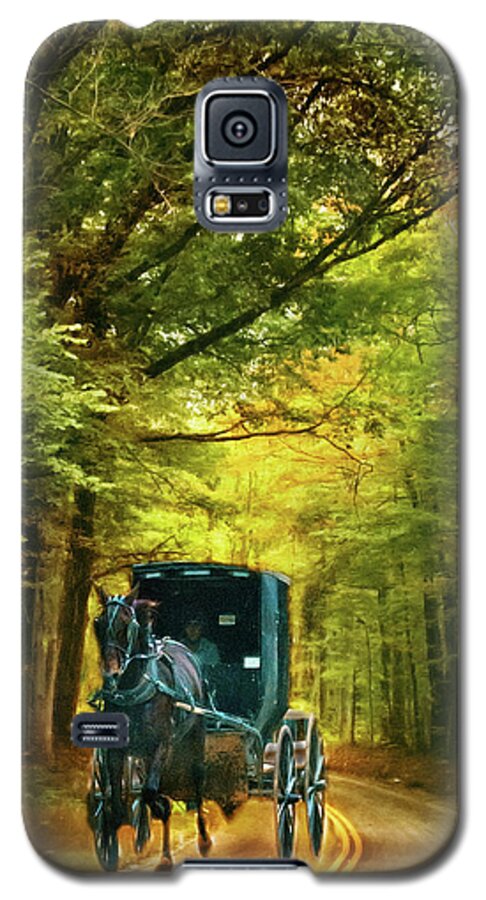 Amish Galaxy S5 Case featuring the photograph Autumn Ride by Jolynn Reed