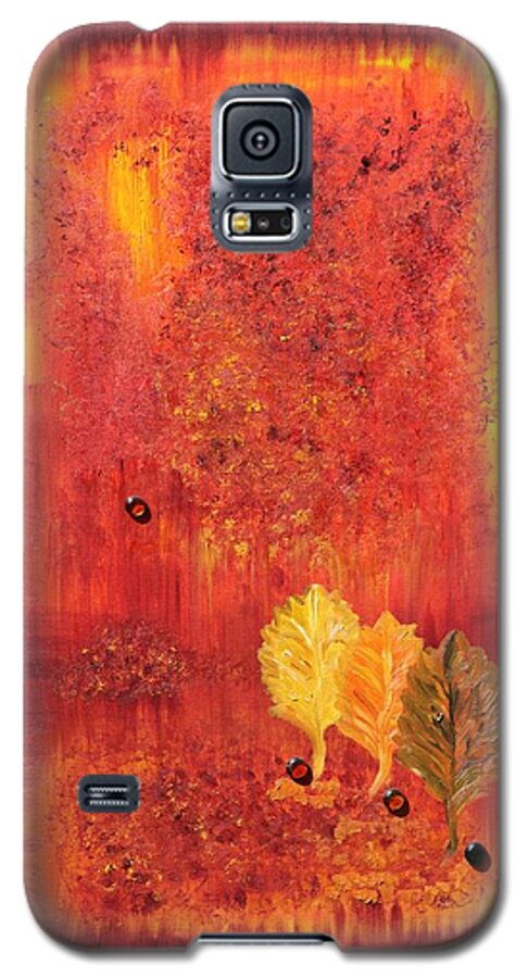 Abstract Galaxy S5 Case featuring the painting Autumn by Sladjana Lazarevic