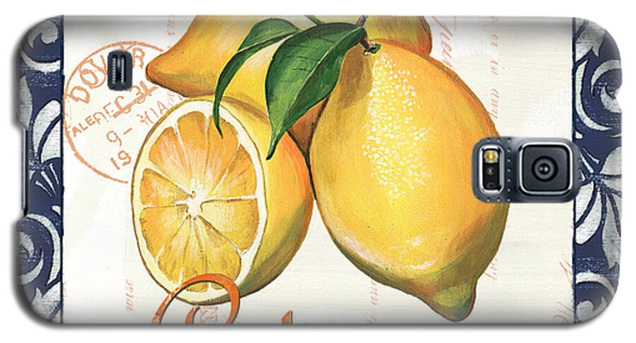 Lemon Galaxy S5 Case featuring the painting Azure Lemon 2 by Debbie DeWitt