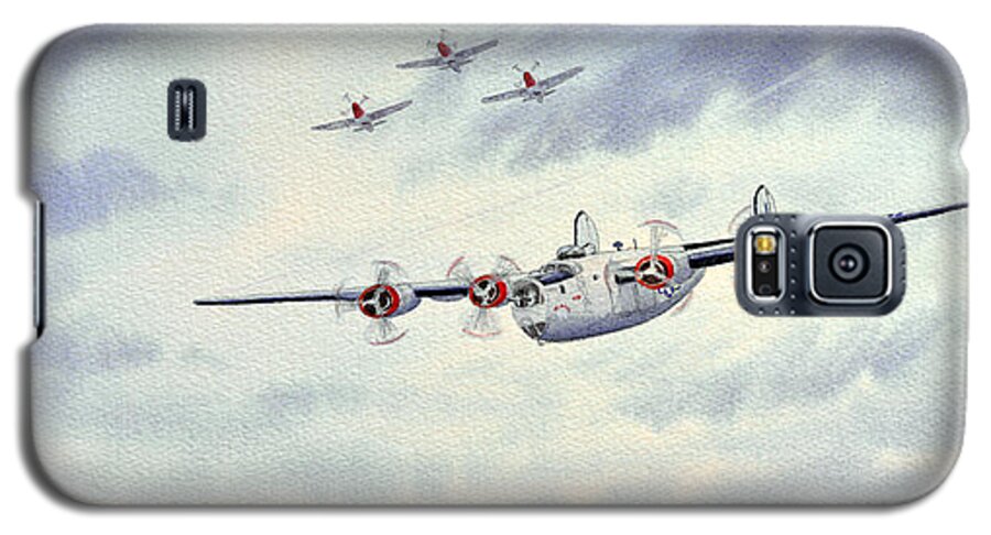 B 24 Liberator Galaxy S5 Case featuring the painting B-24 Liberator Aircraft Painting by Bill Holkham