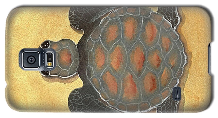 Baby Galaxy S5 Case featuring the painting Baby SeaTurtle by DiDesigns Graphics