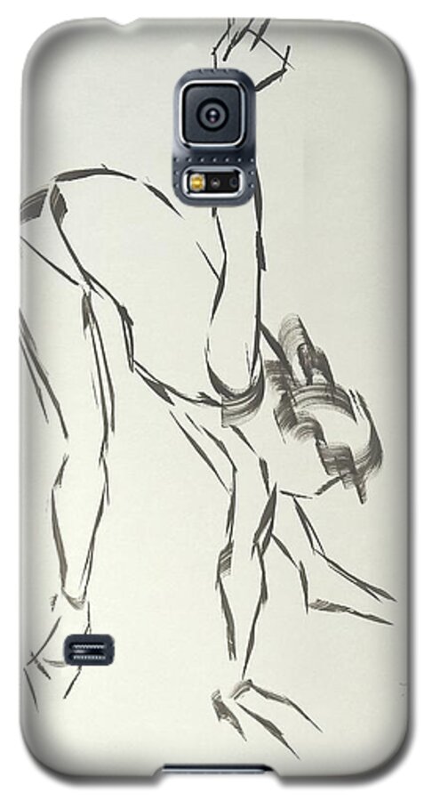 Ballet Galaxy S5 Case featuring the painting Ballet dancer bending and stretching by Mike Jory