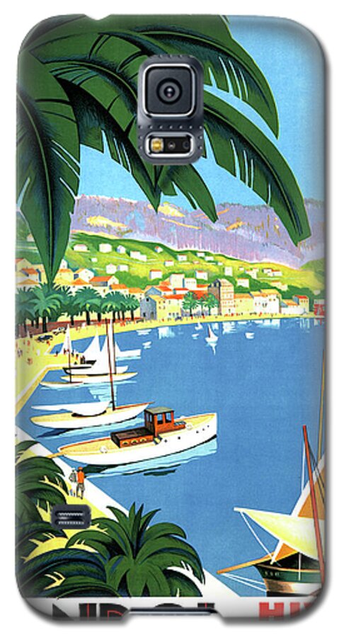 Bandol Galaxy S5 Case featuring the painting Bandol, French riviera, boats on port by Long Shot