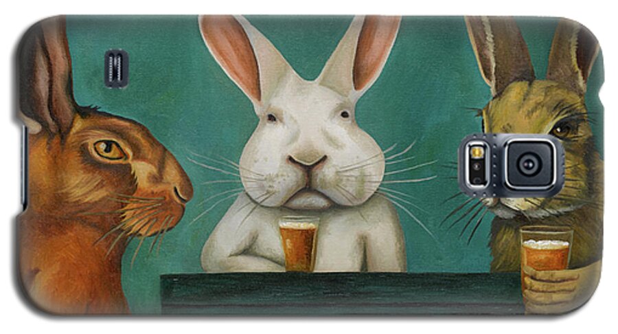 Rabbits Galaxy S5 Case featuring the painting Bar Hopping by Leah Saulnier The Painting Maniac