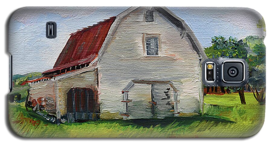 Barn Galaxy S5 Case featuring the painting Barn-Harrison Park, Ellijay-Pinson Barn by Jan Dappen