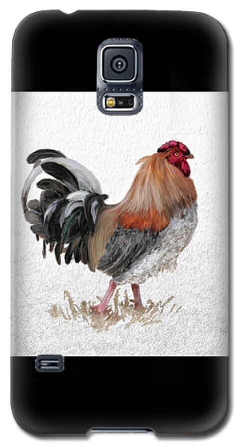 Rooster Galaxy S5 Case featuring the digital art Barnyard Boss by Lois Bryan
