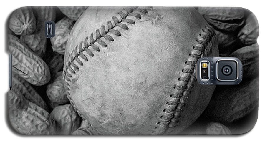 Terry D Photography Galaxy S5 Case featuring the photograph Baseball and Peanuts Black and White Square by Terry DeLuco
