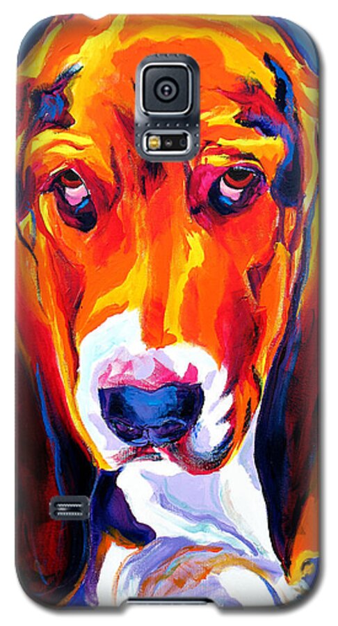 Basset Galaxy S5 Case featuring the painting Basset - Ears by Dawg Painter