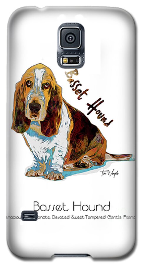 Basset Hound Galaxy S5 Case featuring the digital art Basset Hound Pop Art by Tim Wemple