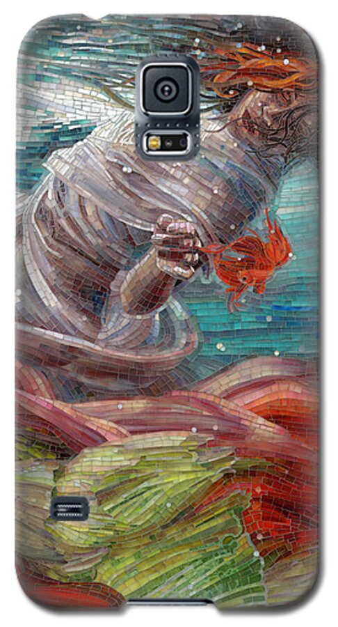 Mermaid Galaxy S5 Case featuring the painting Batyam by Mia Tavonatti