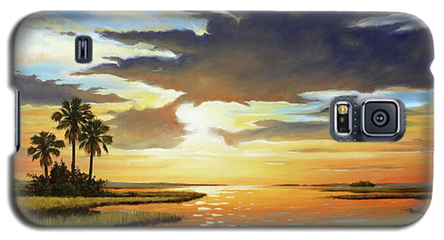 Florida Galaxy S5 Case featuring the painting Bay Sunset by Rick McKinney