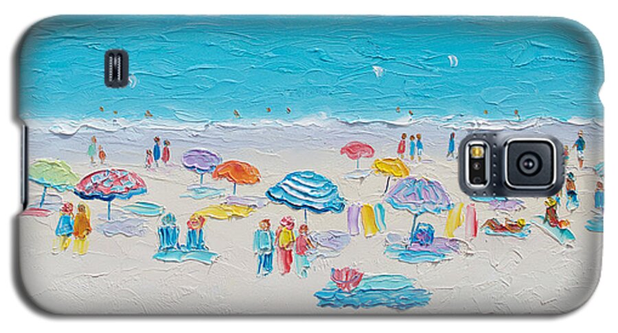 Beach Galaxy S5 Case featuring the painting Beach Art - Fun in the Sun by Jan Matson