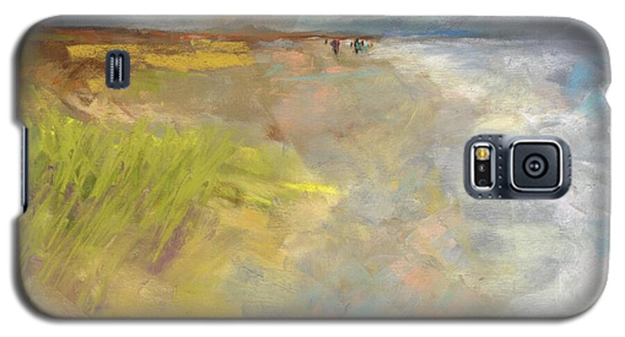 Ocean Galaxy S5 Case featuring the painting Beach Grasses by Frances Marino