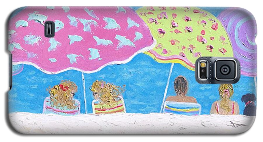 Beach Galaxy S5 Case featuring the painting Beach Painting - Lazy Summer Days by Jan Matson