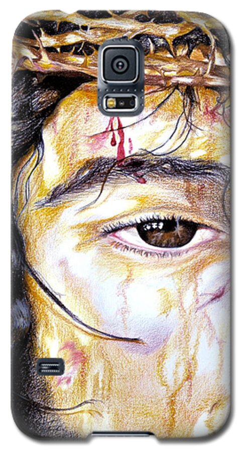 Religious Galaxy S5 Case featuring the drawing Because Of Love by Sheron Petrie