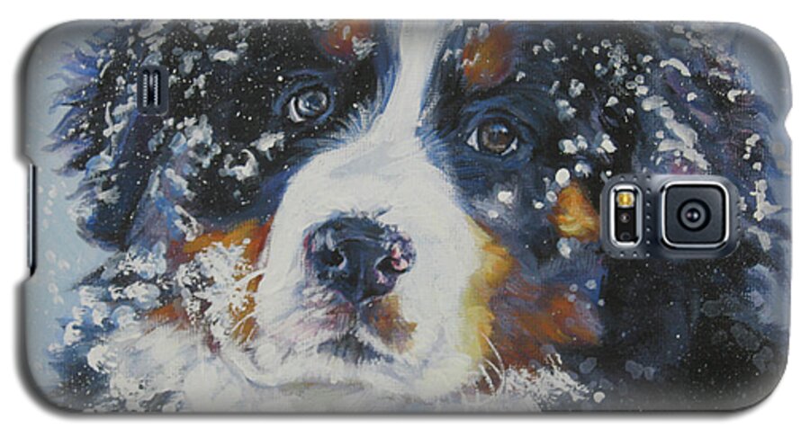 Bernese Mountain Dog Galaxy S5 Case featuring the painting Bernese Mountain Dog Puppy by Lee Ann Shepard