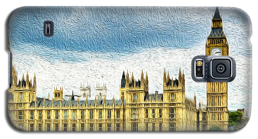 Big Ben Galaxy S5 Case featuring the photograph Big Ben and Houses of Parliament with Thames River by John Williams