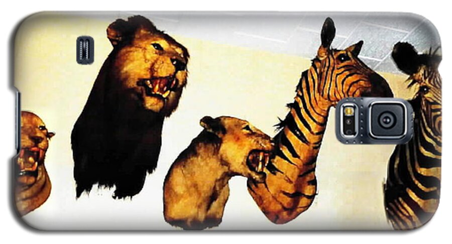 Zebras Galaxy S5 Case featuring the photograph BIG GAME AFRICA - ZEBRAS and LIONS by A L Sadie Reneau