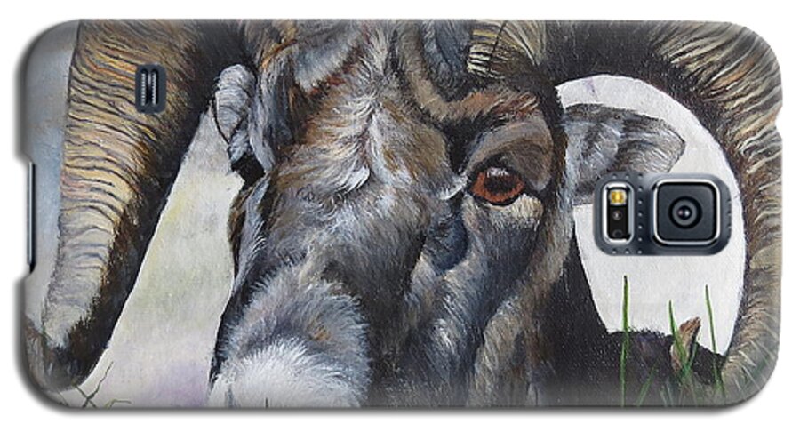 Ovis Canadensis Galaxy S5 Case featuring the painting Big Horned Sheep by Marilyn McNish
