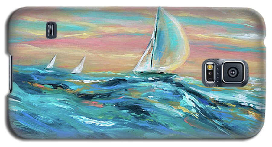 Sailing Galaxy S5 Case featuring the painting Big Swell by Linda Olsen