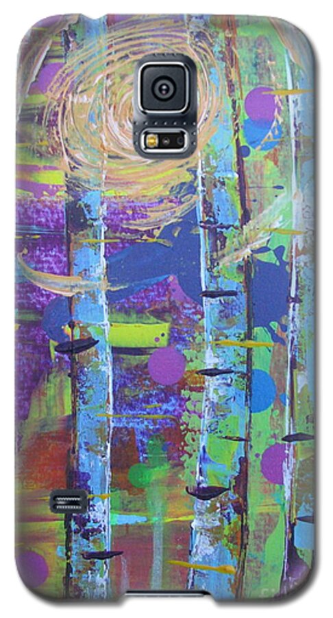 Land Galaxy S5 Case featuring the painting Birch 6 by Jacqueline Athmann