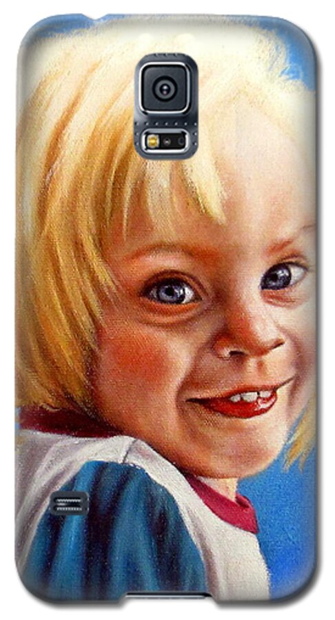 Girls Galaxy S5 Case featuring the painting Bite Your Tongue by Georgia Doyle