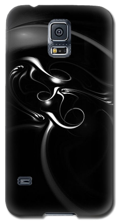 Fractal Galaxy S5 Case featuring the digital art Black and White Fractal 080810B by David Lane
