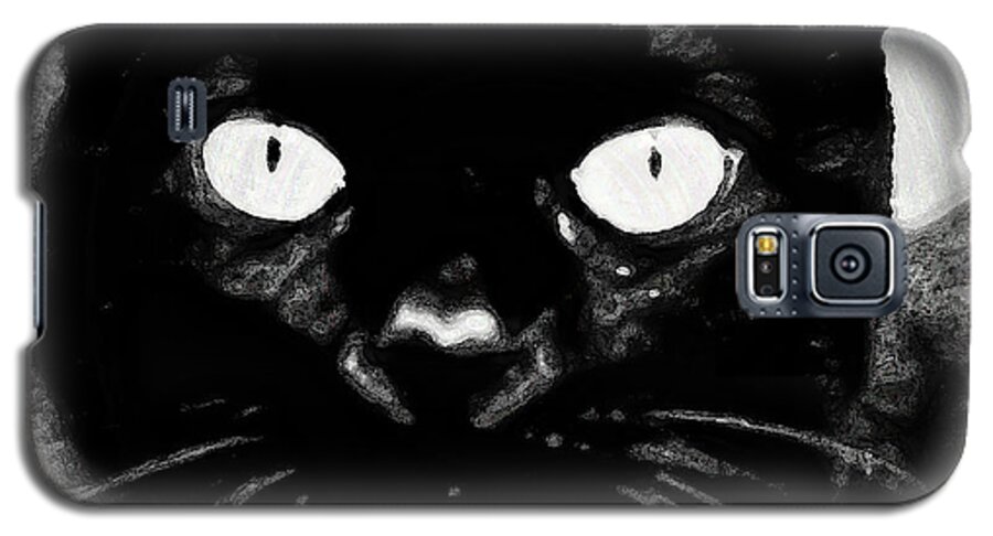 Black Cat Galaxy S5 Case featuring the photograph Black Cat by Gina O'Brien