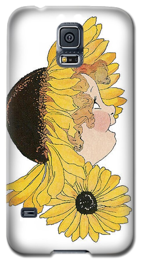 M.t. Ross Galaxy S5 Case featuring the mixed media Black-Eyed Susan by Roger Mullenhour