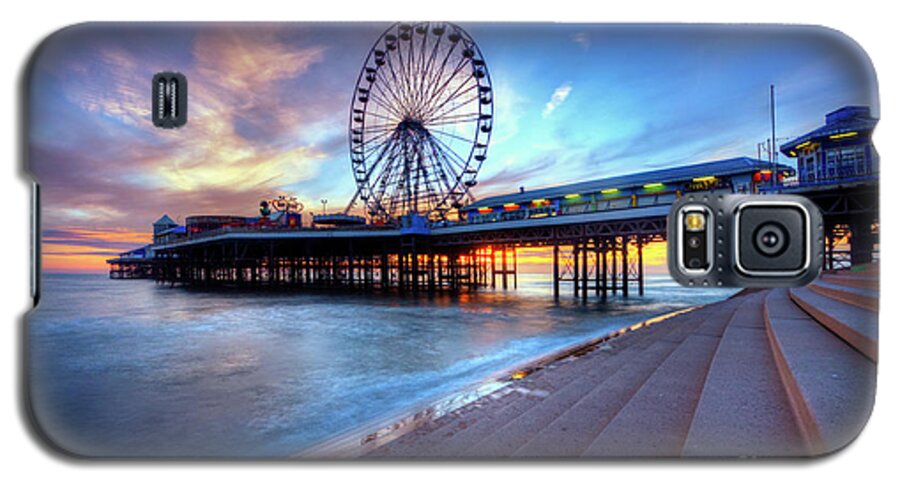 Photography Galaxy S5 Case featuring the photograph Blackpool Pier Sunset by Yhun Suarez