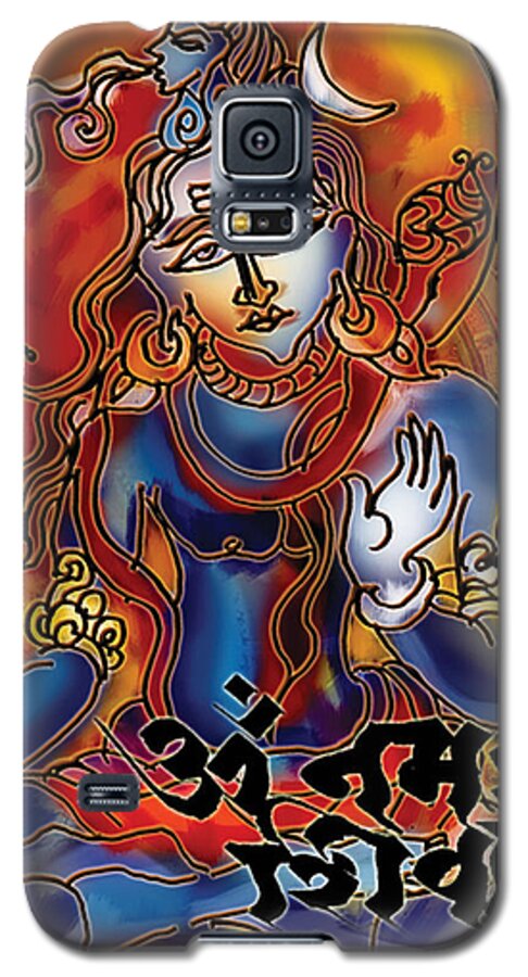  Galaxy S5 Case featuring the painting Blessing Shiva by Guruji Aruneshvar Paris Art Curator Katrin Suter