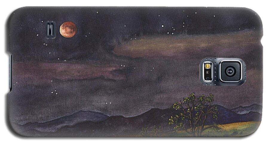 Blood Moon Painting Galaxy S5 Case featuring the painting Blood Moon Over Boulder by Anne Gifford