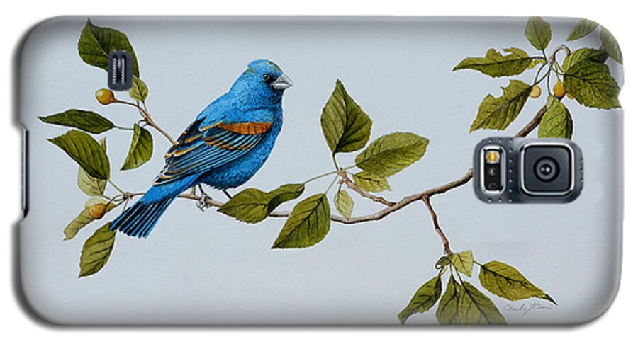  Galaxy S5 Case featuring the painting Blue Grosbeak by Charles Owens