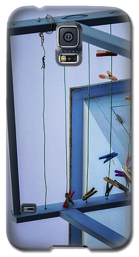 Still Life Galaxy S5 Case featuring the photograph Blue Pins by Pamela Steege