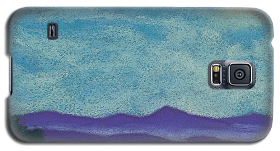 Mountains Galaxy S5 Case featuring the pastel Blue Ridges Mist 1 by Anne Katzeff