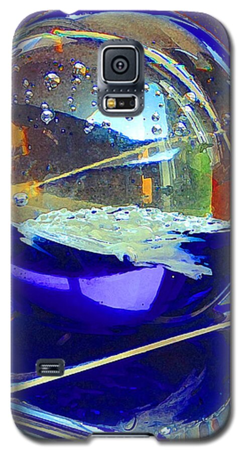 Glass Sphere Galaxy S5 Case featuring the digital art Blue Sphere by Jana Russon