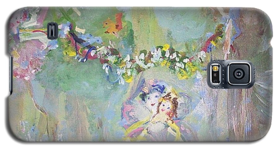 Bluebell Galaxy S5 Case featuring the painting Bluebell Fairies by Judith Desrosiers