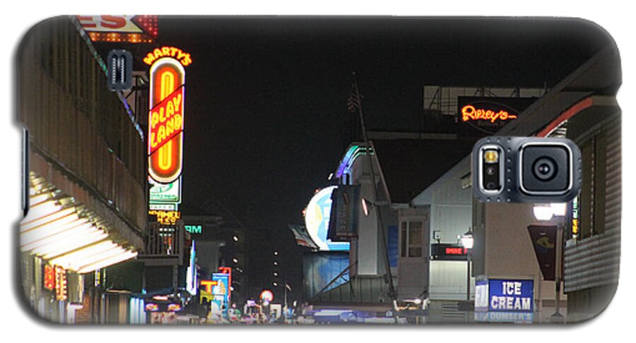 Ocean City Galaxy S5 Case featuring the photograph Boardwalk Night Lights by Robert Banach