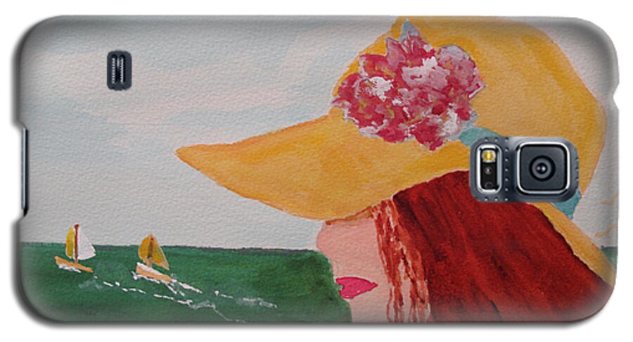 Hat Galaxy S5 Case featuring the painting Boating by Sandy McIntire