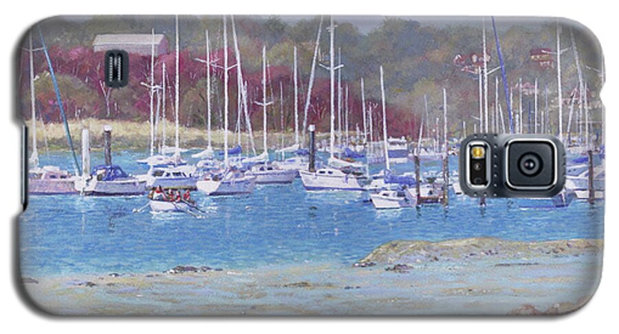 Boats Galaxy S5 Case featuring the painting Boats at Hamble Marina by Martin Davey