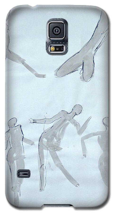 Sketch Galaxy S5 Case featuring the drawing Body Sketches by Martin Valeriano