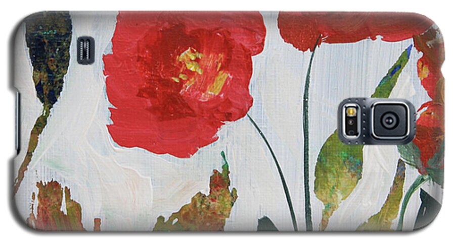 Bold Galaxy S5 Case featuring the painting Bold Blooms by Robin Pedrero