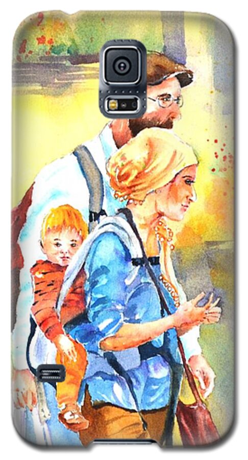  Couple Shopping Galaxy S5 Case featuring the painting Bonding #5 by Betty M M Wong