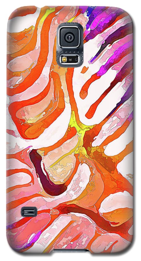 Nature Galaxy S5 Case featuring the digital art Brain Coral Abstract 6 in Orange by ABeautifulSky Photography by Bill Caldwell