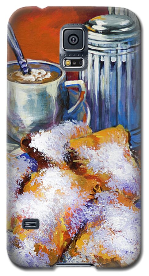 New Orleans Beignets Galaxy S5 Case featuring the painting Breakfast at Cafe du Monde by Dianne Parks