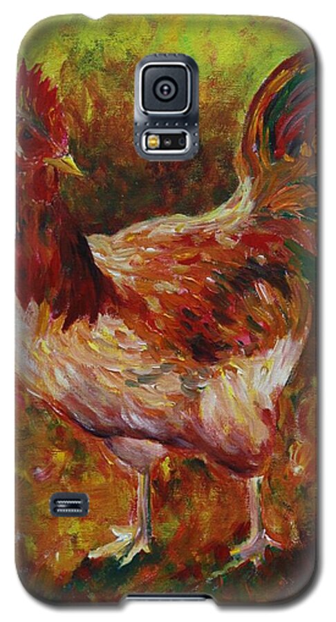 Roosters Galaxy S5 Case featuring the painting Brewster by Tara Moorman