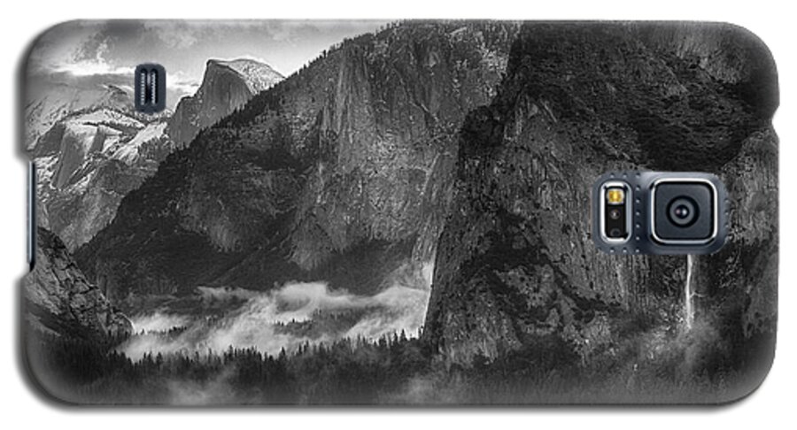 Yosemite Galaxy S5 Case featuring the photograph Bridalvail Falls and Half Dome by Anthony Michael Bonafede