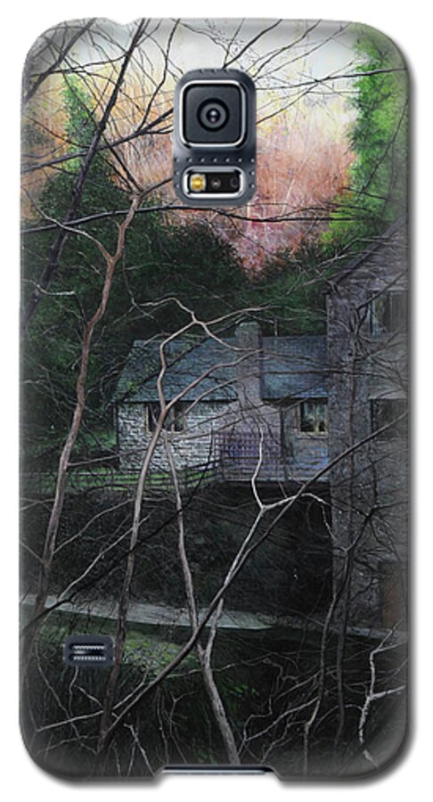 Landscape Galaxy S5 Case featuring the painting Bridge at Bontuchel by Harry Robertson